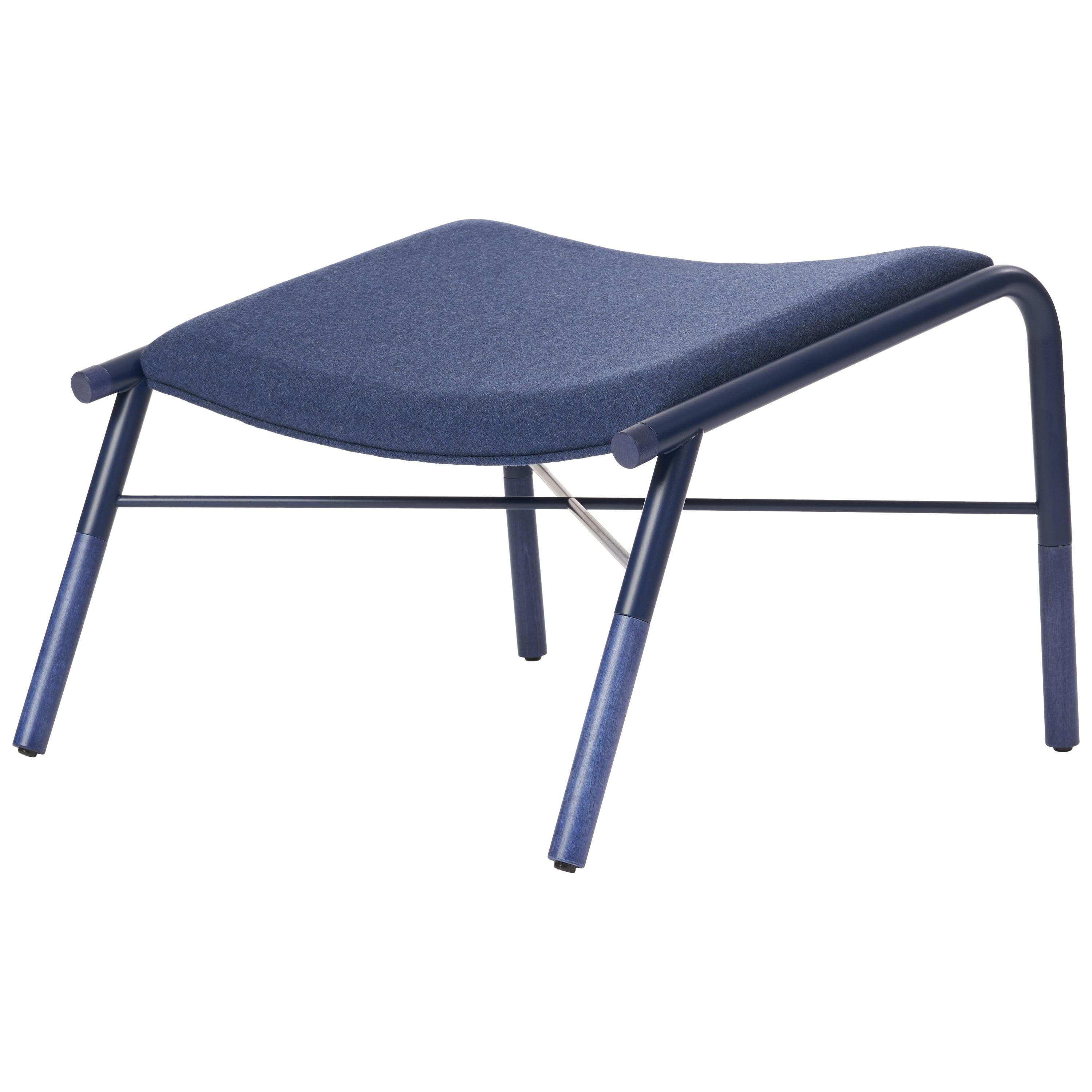 49N Lounge Chair Ottoman, Melton Wool and Eco-Friendly Powder Coated Steel Frame For Sale
