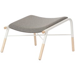 49n Lounge Chair Ottoman, Melton Wool and Eco-Friendly Powder Coated Steel Frame