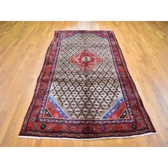 4'9"x10'1" Camel Hair Wide & Long New Persian Serab Tribal Weaving Pure Wool Rug