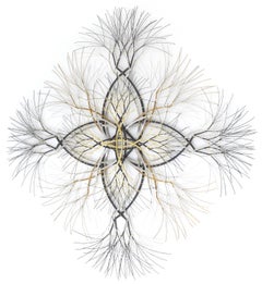 49"x49" Metal Wall Sculpture in Stainless, Bronze and Brass #762