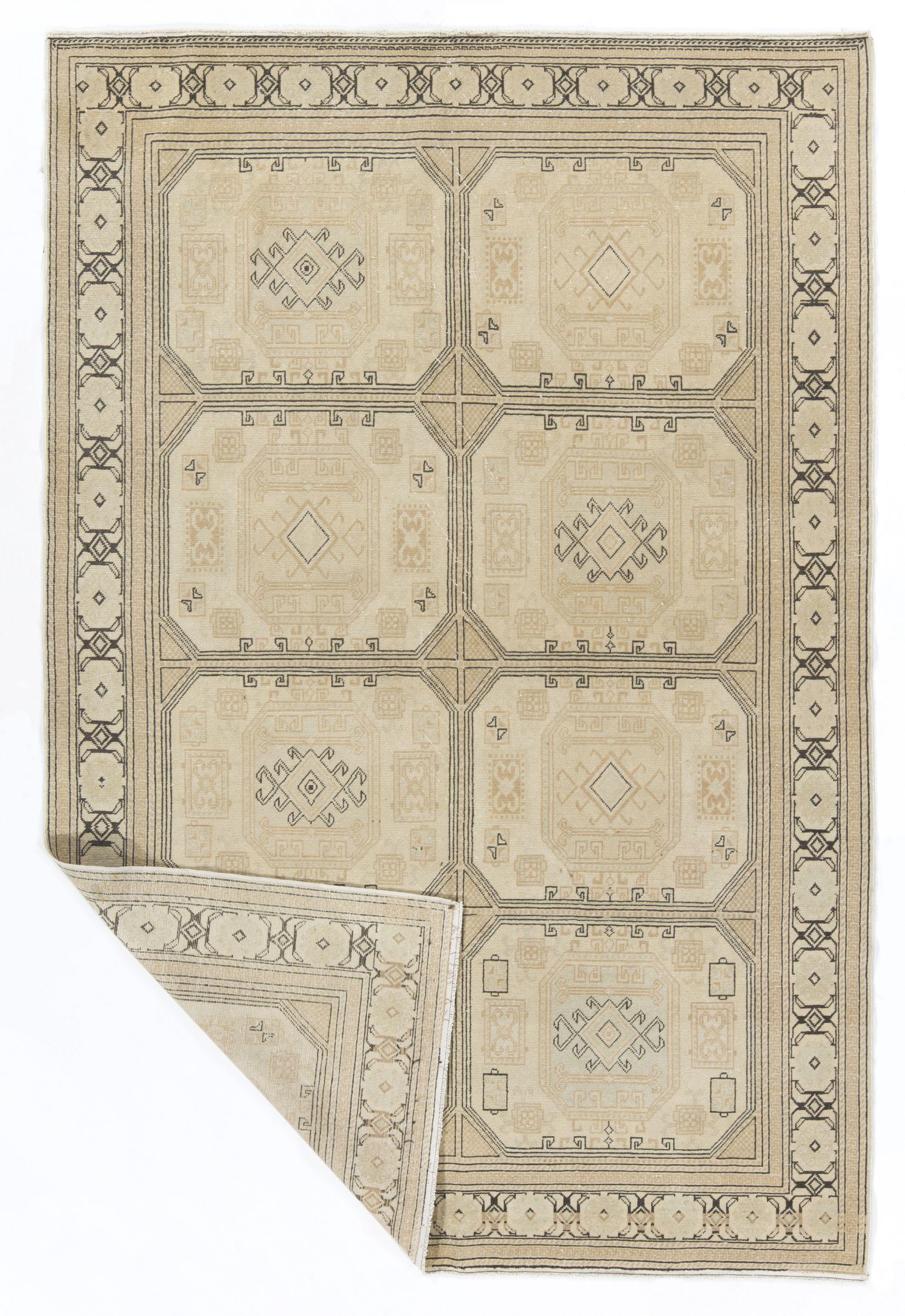 Our sun-faded rugs are all one-of-a-kind, hand-knotted, 50-70 year-old vintage pieces. They each boast their own singular handmade aesthetic drawn from the centuries-old Turkish rug-weaving traditions. These rugs are made completely of sheep’s wool,