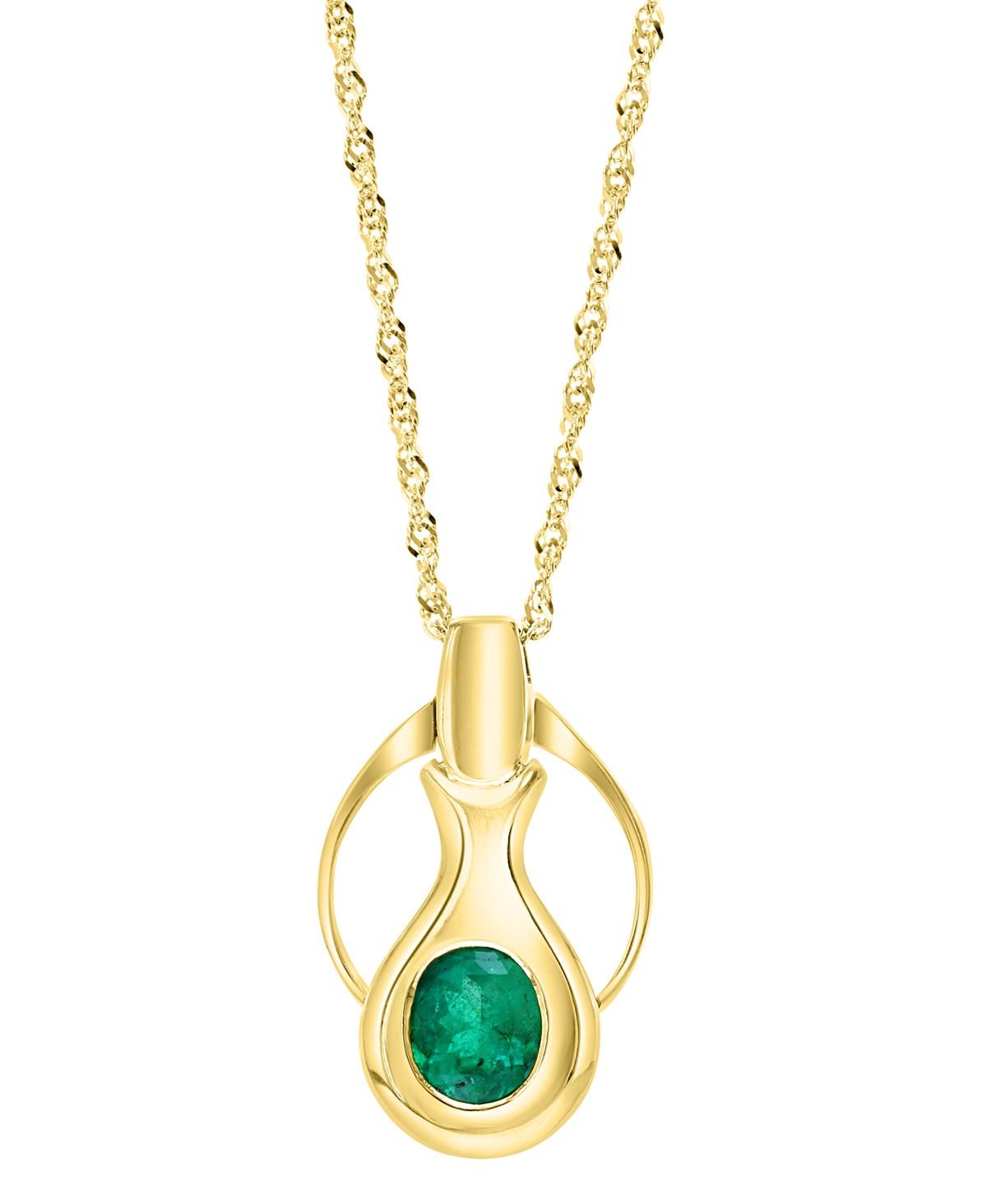 4Ct Colombian Emerald Pendent/Necklace 18 Karat Gold Estate Convertible to Ring For Sale 4
