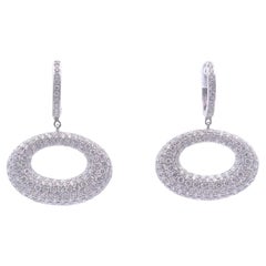 4ct Diamond Oval Dangle Earrings in 18k Gold
