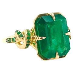 Nœud d'oubli en or jaune 18ct, taille émeraude 4ct