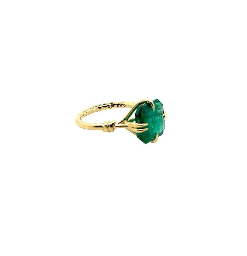For Sale:  4ct Emerald Cut Forget Me Knot ring in 18k 2