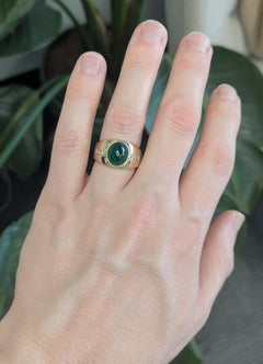 4Ct Emerald Ring with Natural Diamond Accents: Solid 14K Gold, Oval 10.5x8.8mm