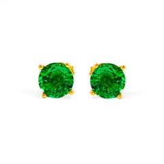 Boucles d'oreilles 4ct Emerald en or jaune 14k Unisexe 