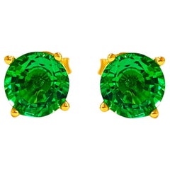 Borchie con smeraldo da 4ct in oro giallo 14k Unisex