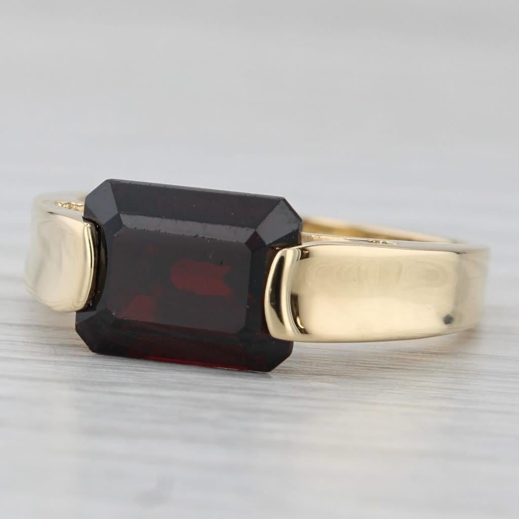 4ct Garnet Solitaire Ring 18k Yellow Gold Size 8.25 For Sale 1