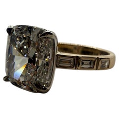 4ct GIA certified modern diamond ring 18KT two tone gold