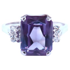 Anello con diamanti Alexanderite 4ct Lab in oro 10kt 16511*