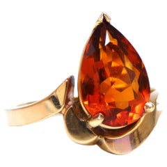 4 Ct Natural Pear Garnet Engagement Ring 14kt