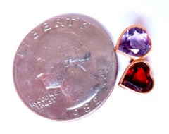 4ct Natural Red Garnet And Amethyst Twin Stud Earrings 14kt Gold 12614