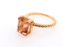 4ct Peachy Pink Tourmaline Ring