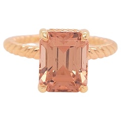 4ct Peachy Pink Tourmaline Ring 