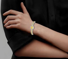 4 Carat Solitaire Canary Yellow Diamond Bracelet