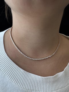4CT T.W Bezel Set Diamond Tennis Necklace 14K Rose Gold 15"