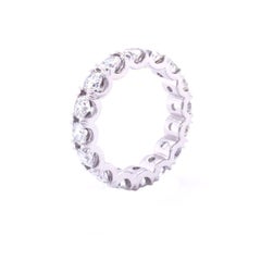 4ct U-Shape 16 Round Cut Pave Diamond Eternity Wedding Band 18K White Gold