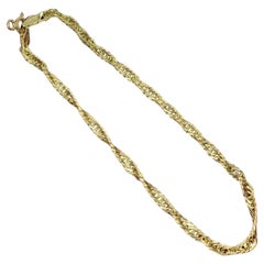4ct Gelbgold Singapur gedrehte Kordelkette