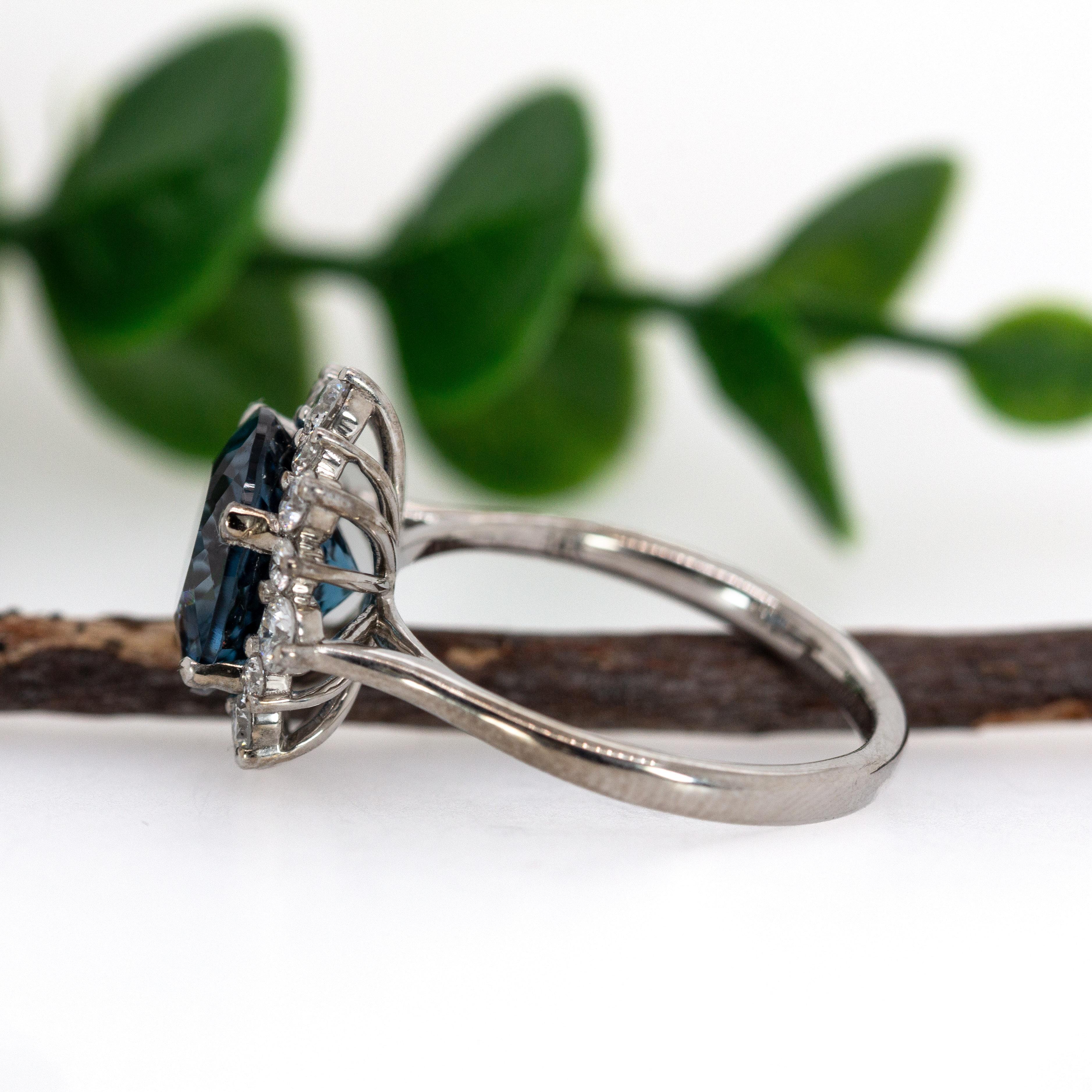 Bague London 4cts avec halo de diamants naturels en or massif 14K  RD 9mm Pour femmes en vente