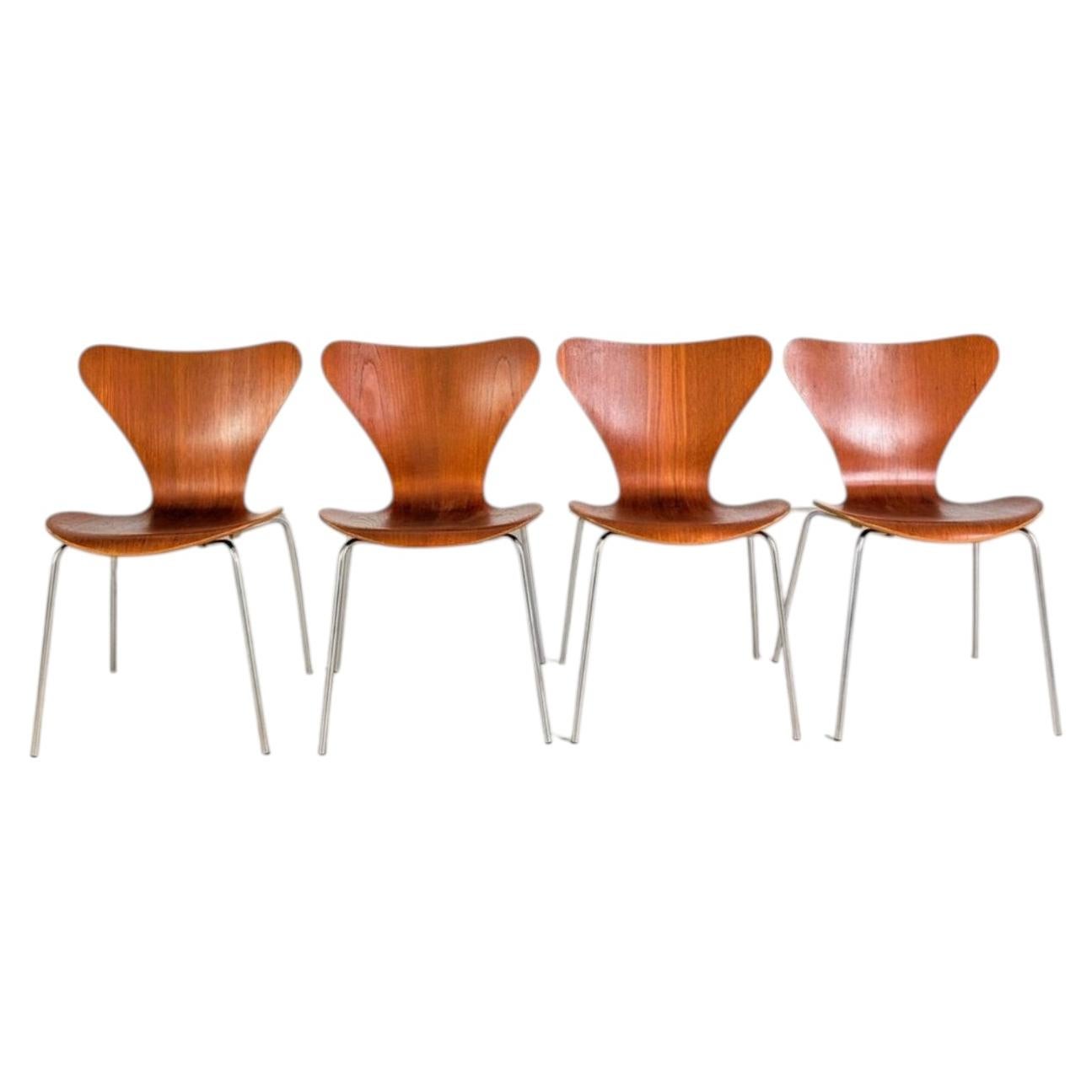 4er Set 3107 Midcentury Stuhl Fritz Hansen Arne Jacobsen Teak