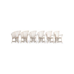 4er Set Flechtatelier Schütz Stühle Design Stuhl 1970 Bambus