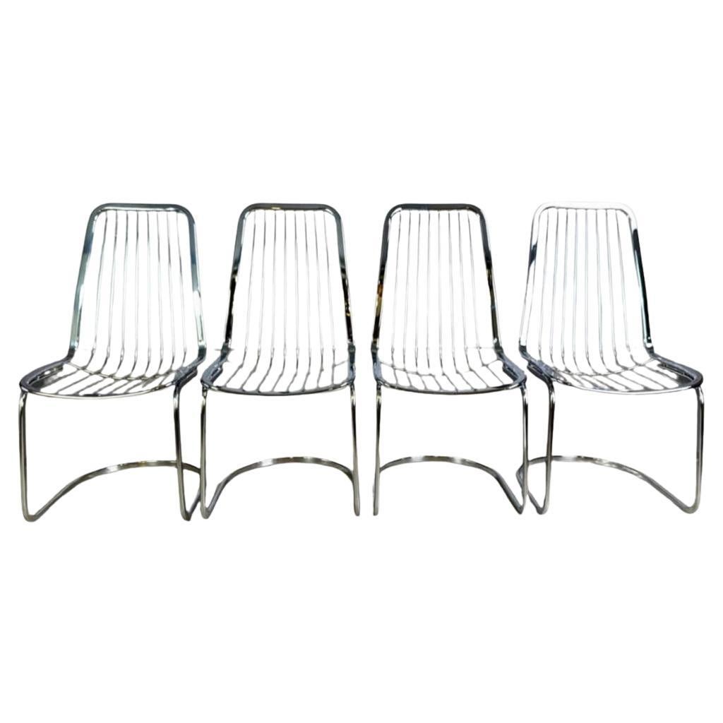 4er Set Gastone Rinaldi Stühle Vintage Design Flynn Italien 1970