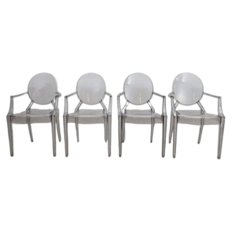 4er Set Kartell Design Stapelstühle Philippe Starck Sillas Ghost