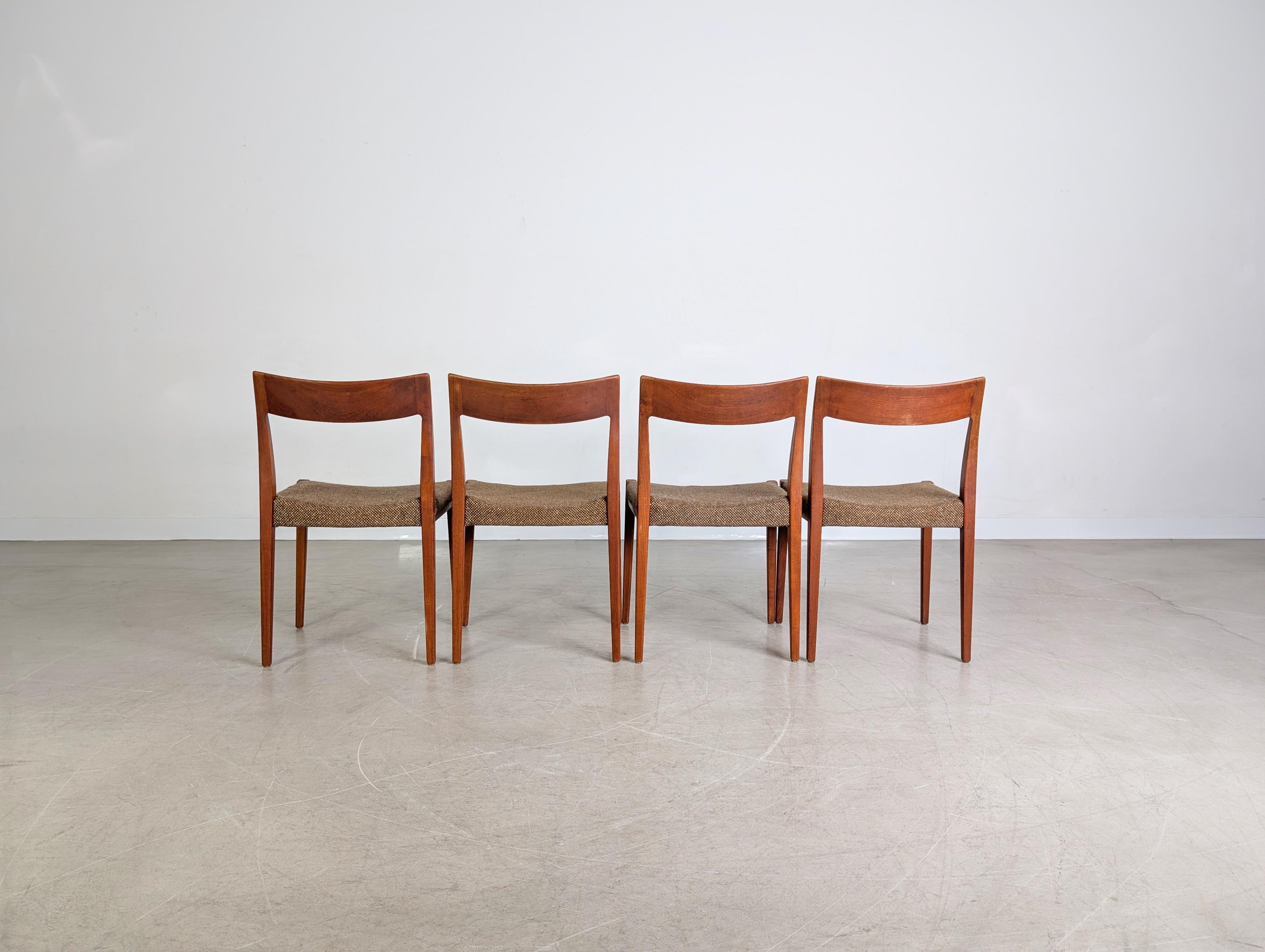 4er Set Kontiki Midcentury Stühle Hugo Troeds Yngve Ekström Teak in vendita 4