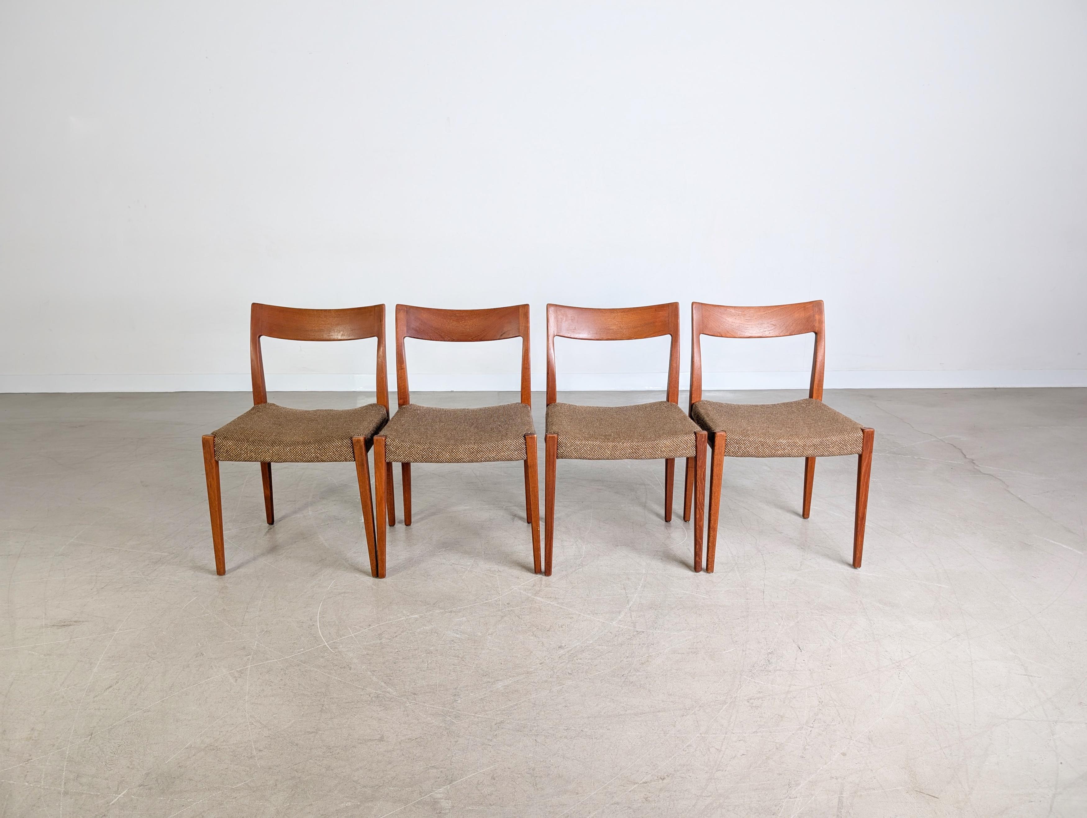 4er Set Kontiki Midcentury Stühle Hugo Troeds Yngve Ekström Teak in vendita 3