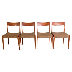 4er Set Kontiki Midcentury Stühle Hugo Troeds Yngve Ekström Teak