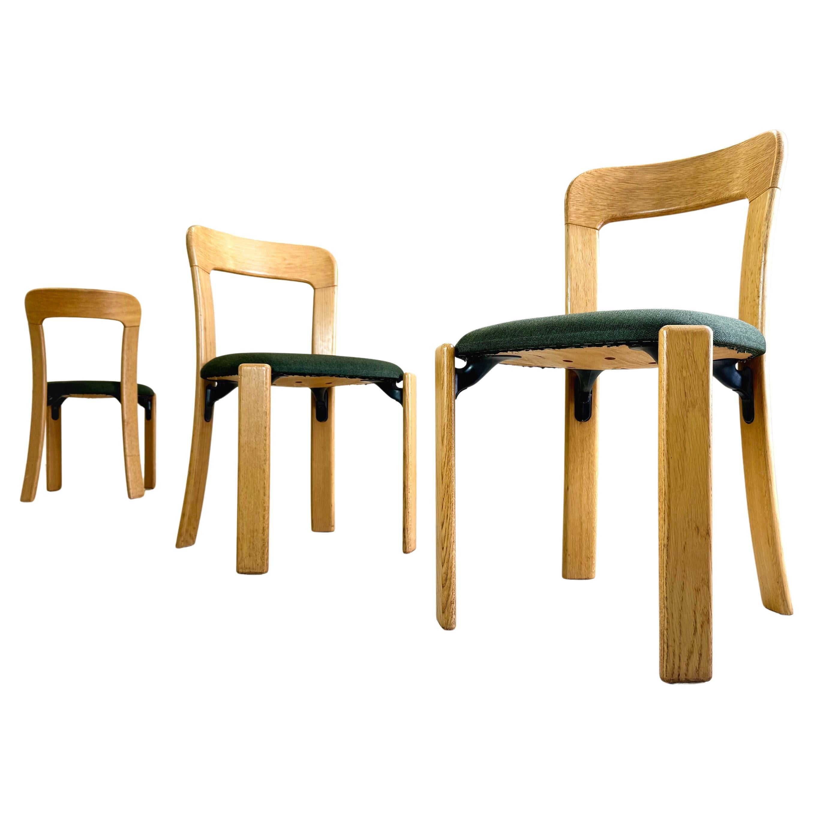 We are offering a beautiful set of 4 Dietiker chairs for sale. The design was originally by Bruno Rey and was recently refurbished by a renowned furniture manufacturer. The chairs have been professionally reupholstered. Dietiker furniture is known