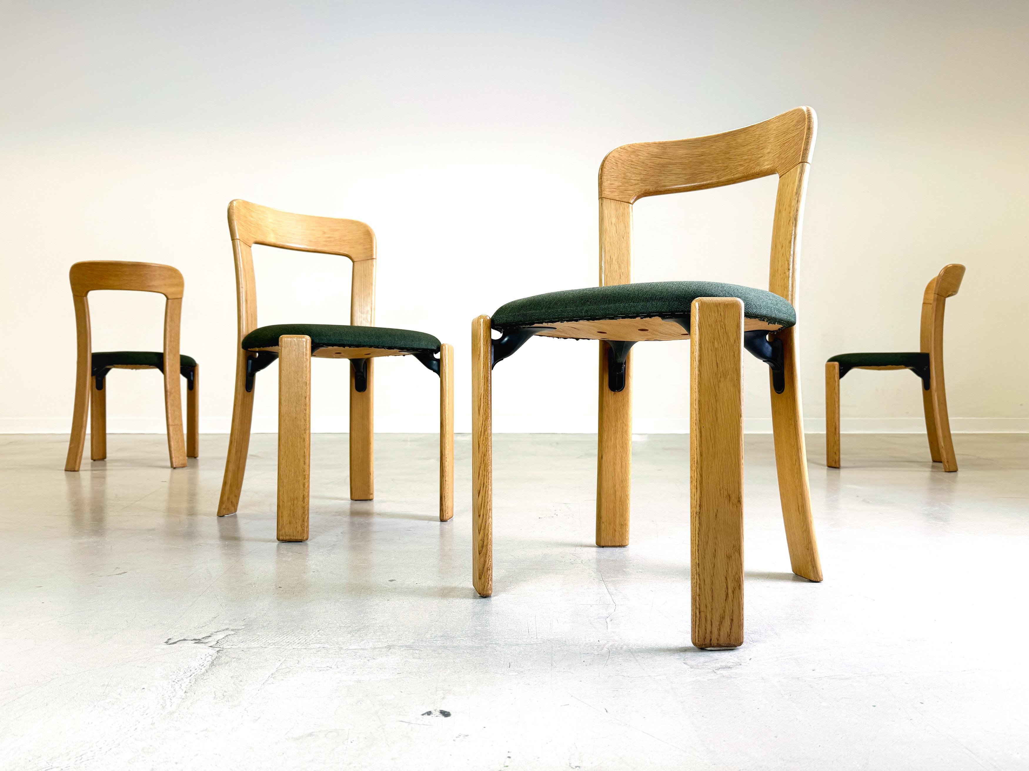 Mid-Century Modern 4er Set Mid Century chair Bruno Rey Dietiker HAY newly upholstered