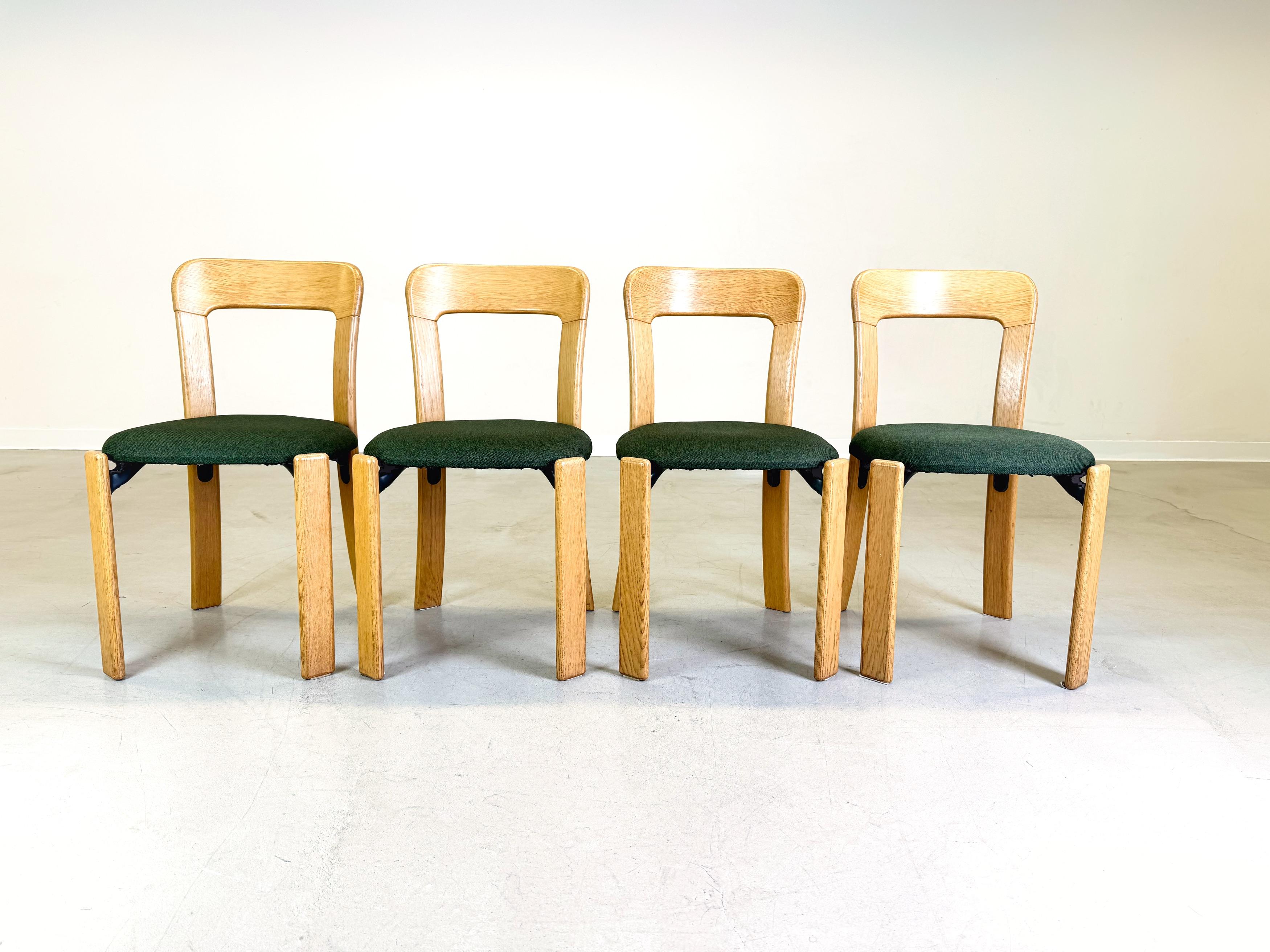 Swiss 4er Set Mid Century chair Bruno Rey Dietiker HAY newly upholstered