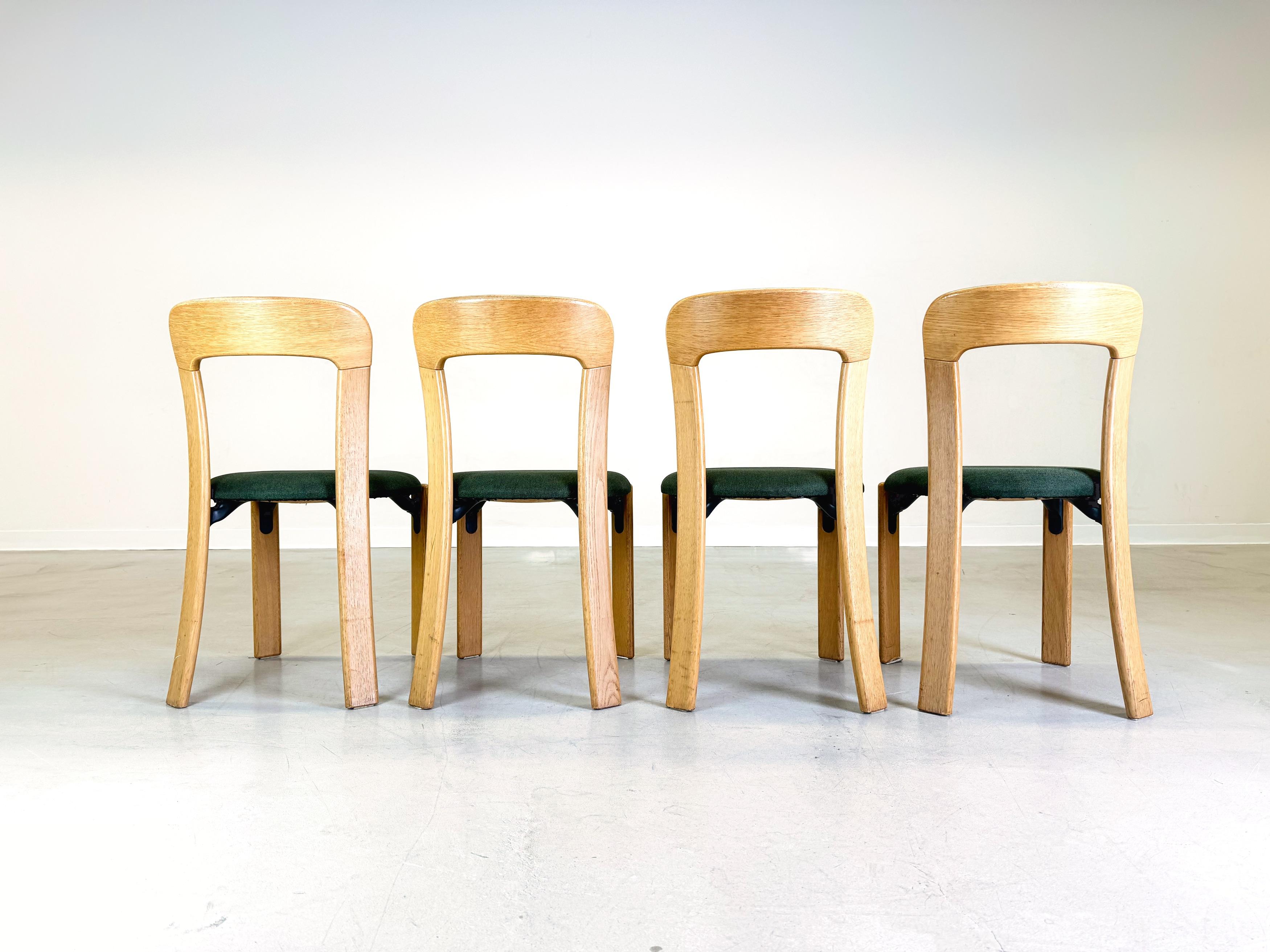4er Set Mid Century chair Bruno Rey Dietiker HAY newly upholstered In Good Condition In Berlin, DE