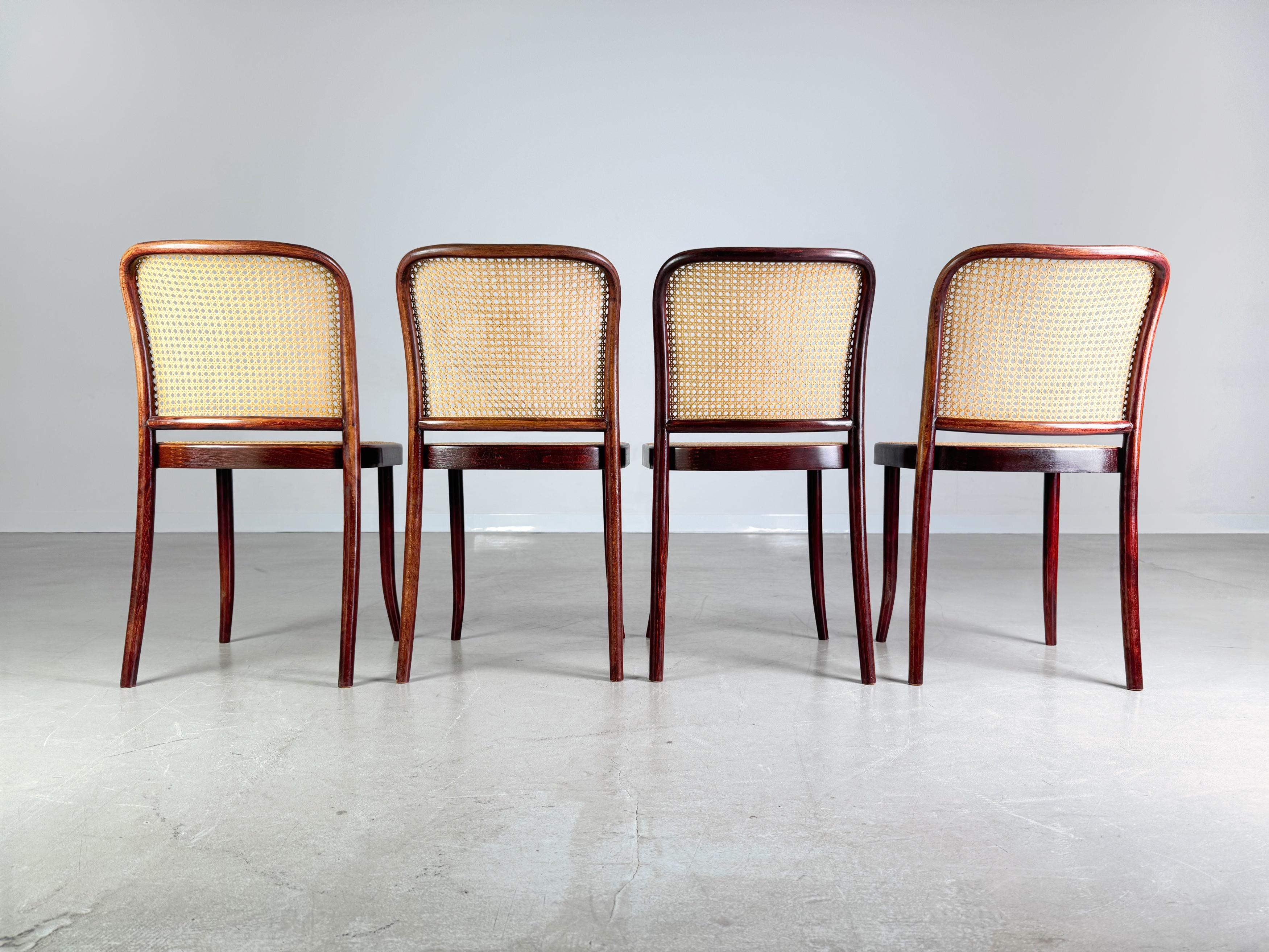 4er Set Mid Century Stühle Thonet Modell 811 Josef Hoffmann im Angebot 5