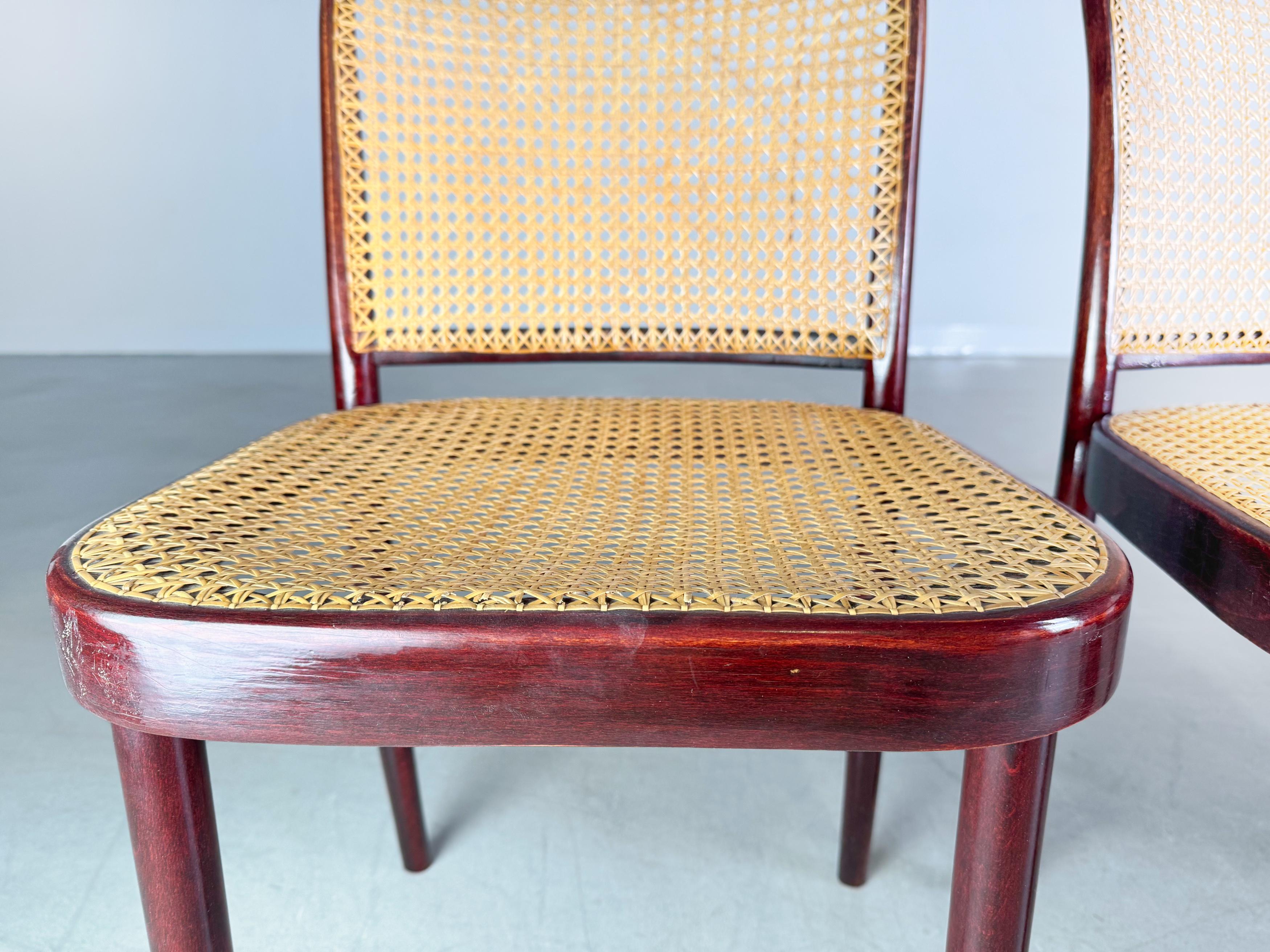 4er Set Mid Century Stühle Thonet Modell 811 Josef Hoffmann (Mitte des 20. Jahrhunderts) im Angebot