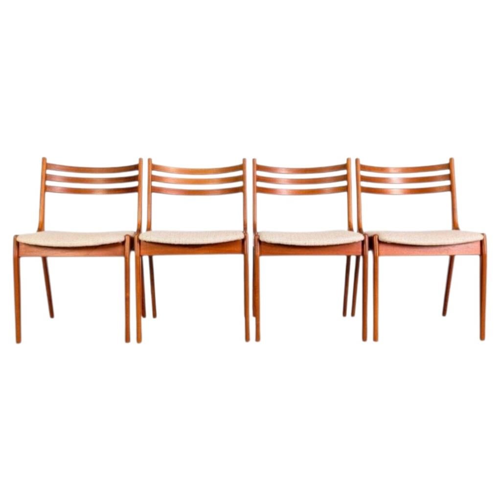 4er Set Midcentury Stuhl KS Møbler Teak danish design Vintage For Sale