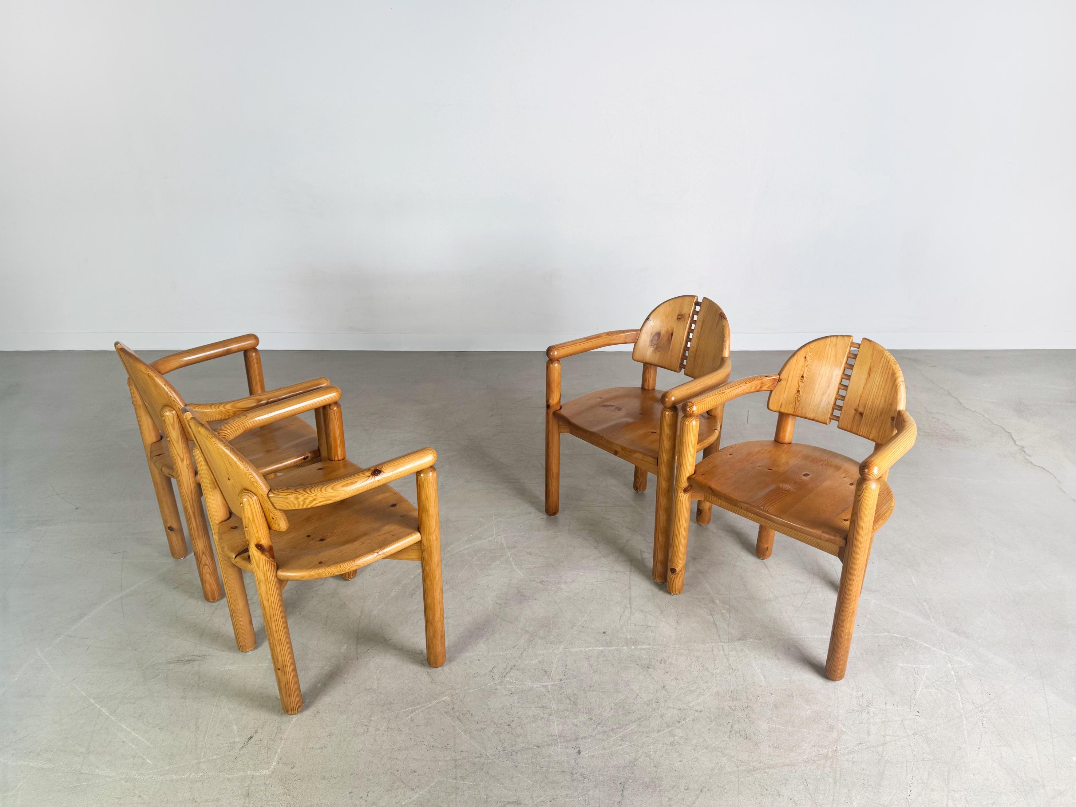 4er Set Original Rainer Daumiller Midcentury Stuhl Armlehnstühle Pino en venta