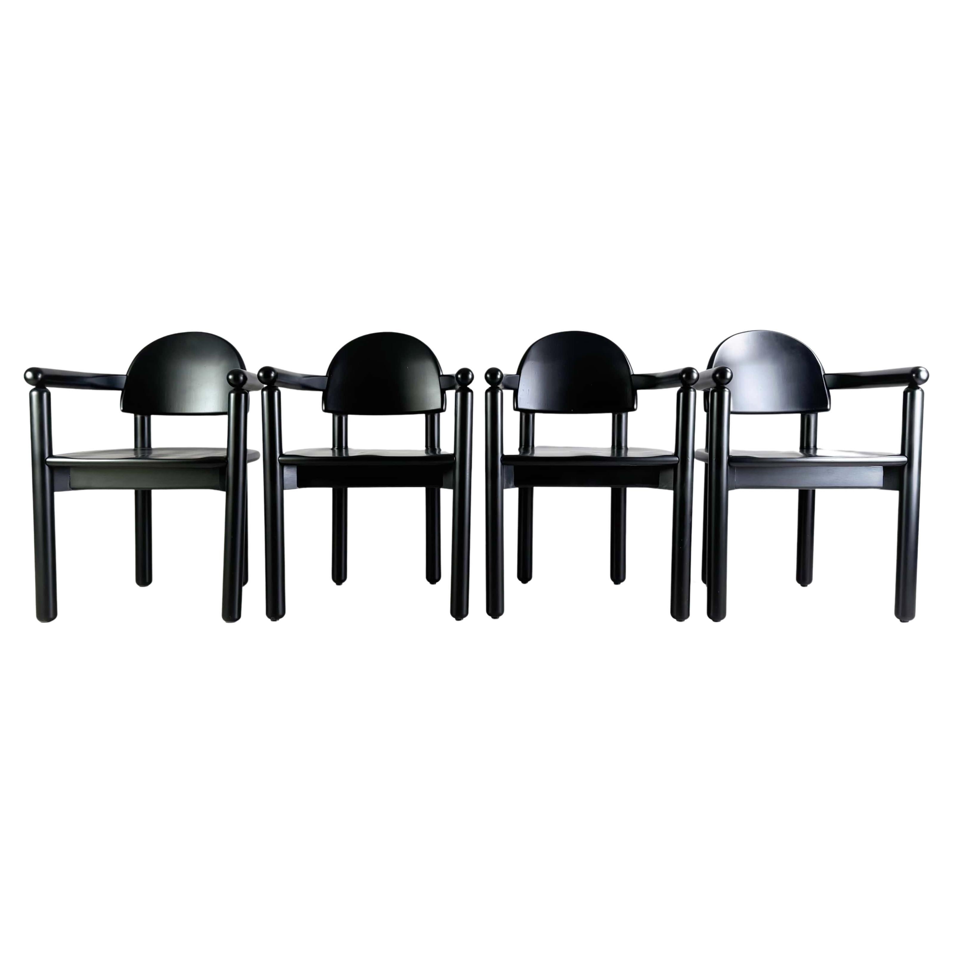 4er Set originale Rainer Daumiller Stühle schwarz ähnl. Gubi