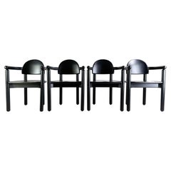 4er Set Original Vintage Rainer Daumiller Stühle schwarz ähnl. Gubi
