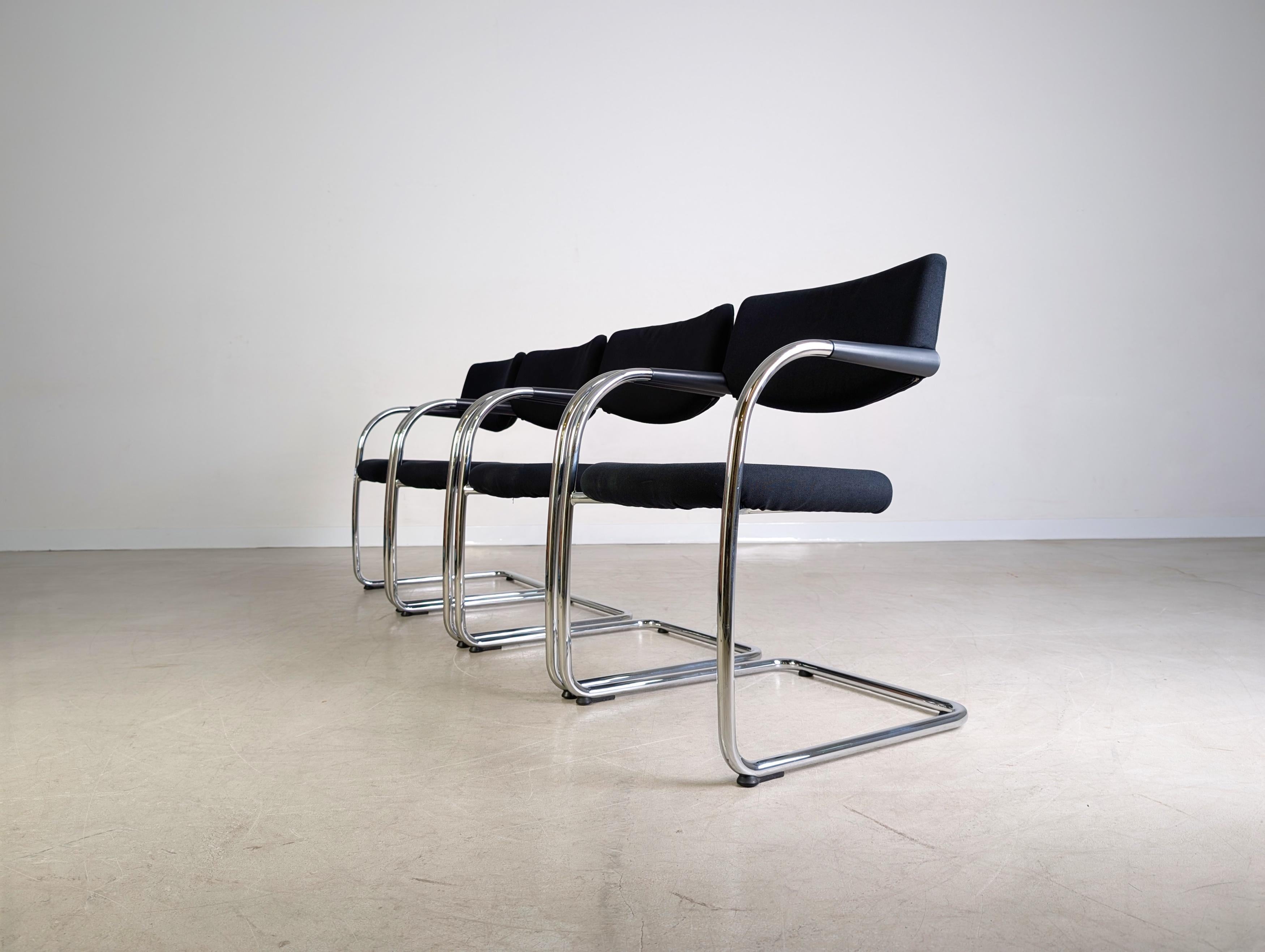 4er Set Original Vitra Visavis Stühle Stapelstuhl Freischwinger MwSt Posmoderno en venta