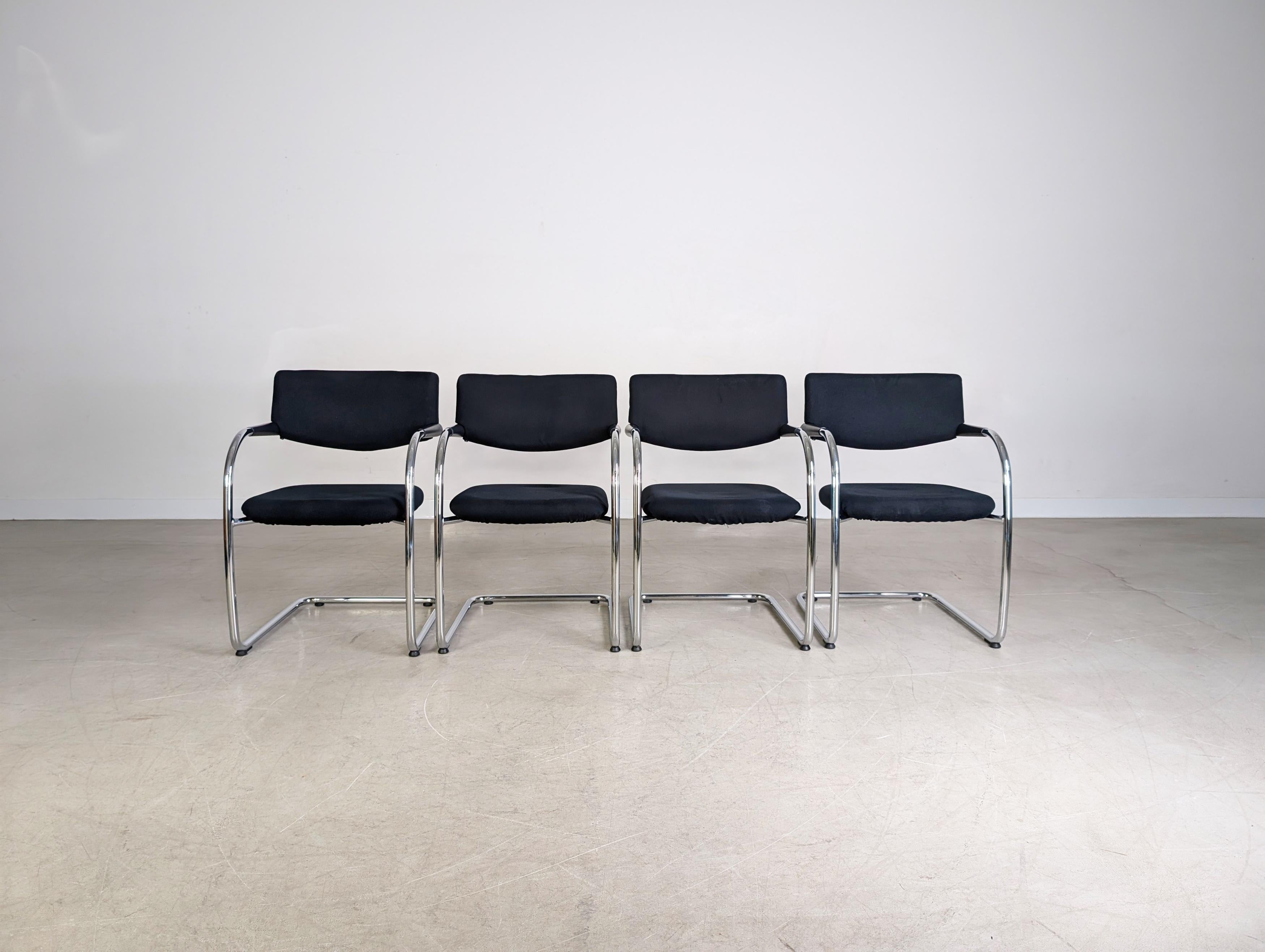 4er Set Original Vitra Visavis Stühle Stapelstuhl Freischwinger MwSt en venta 1