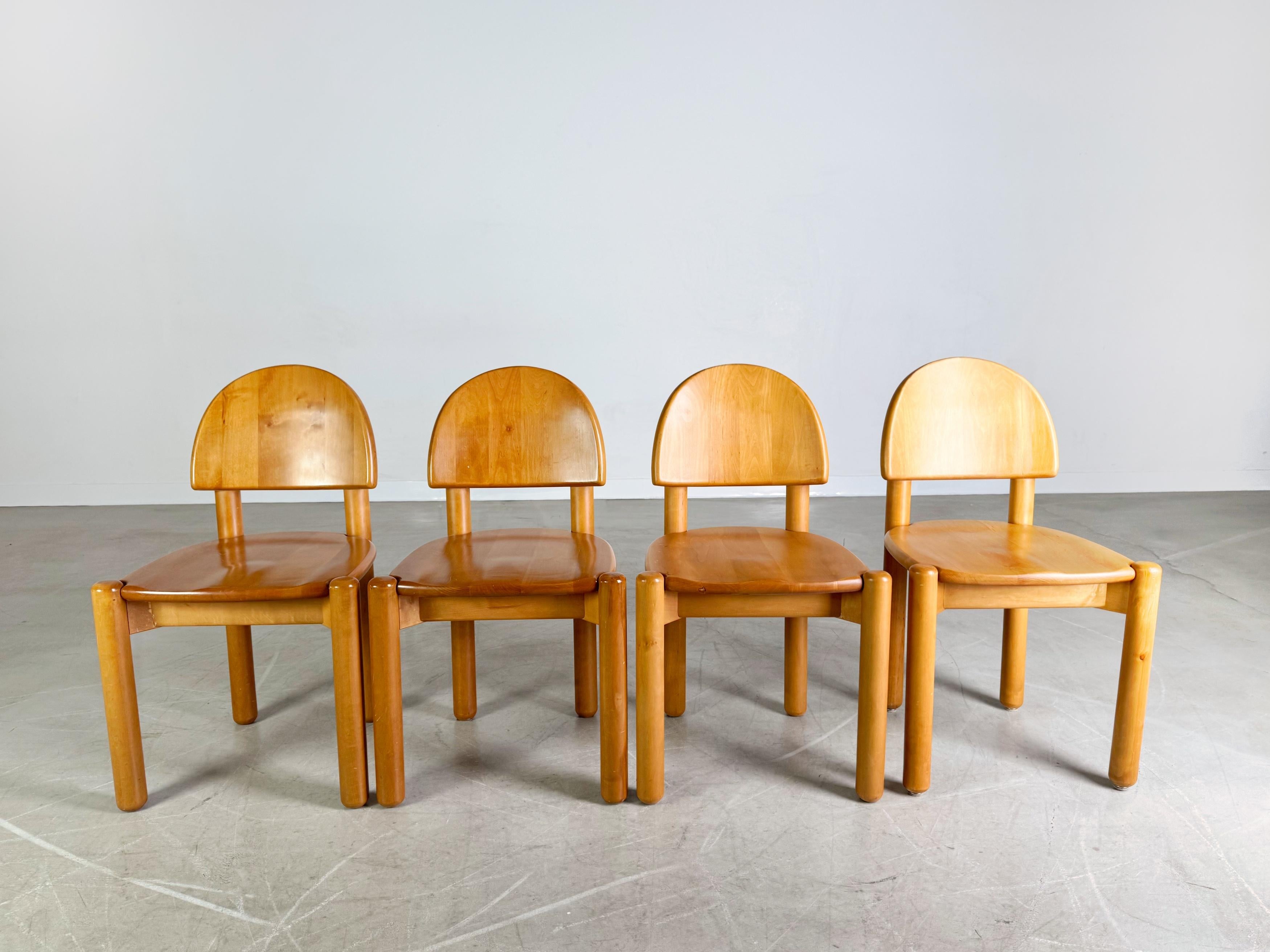 Sconosciuto 4er Set Rainer Daumiller Stühle Midcentury Stuhl Buche Vintage in vendita