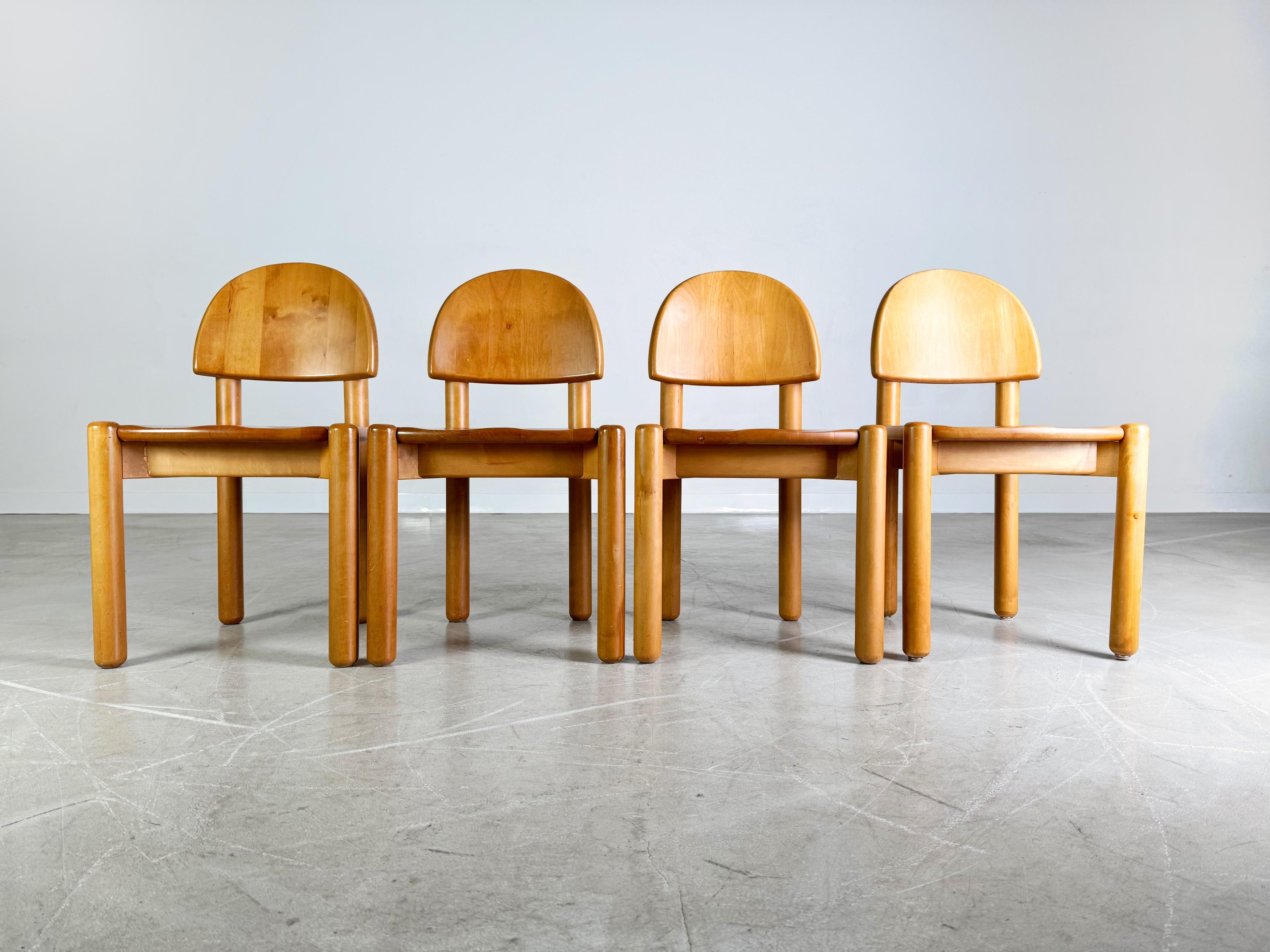 4er Set Rainer Daumiller Stühle Midcentury Stuhl Buche Vintage In condizioni buone in vendita a Berlin, DE