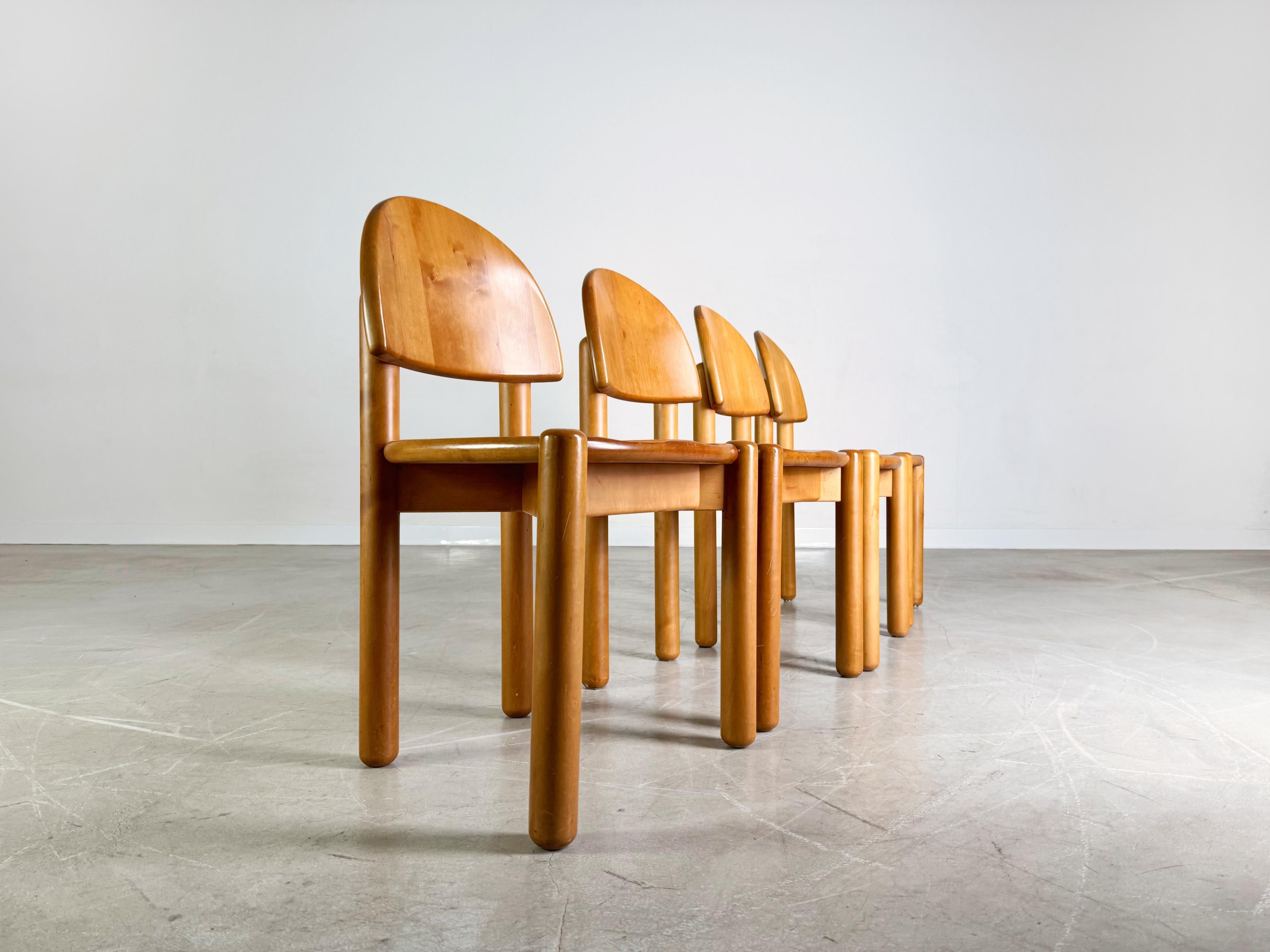Legno 4er Set Rainer Daumiller Stühle Midcentury Stuhl Buche Vintage in vendita