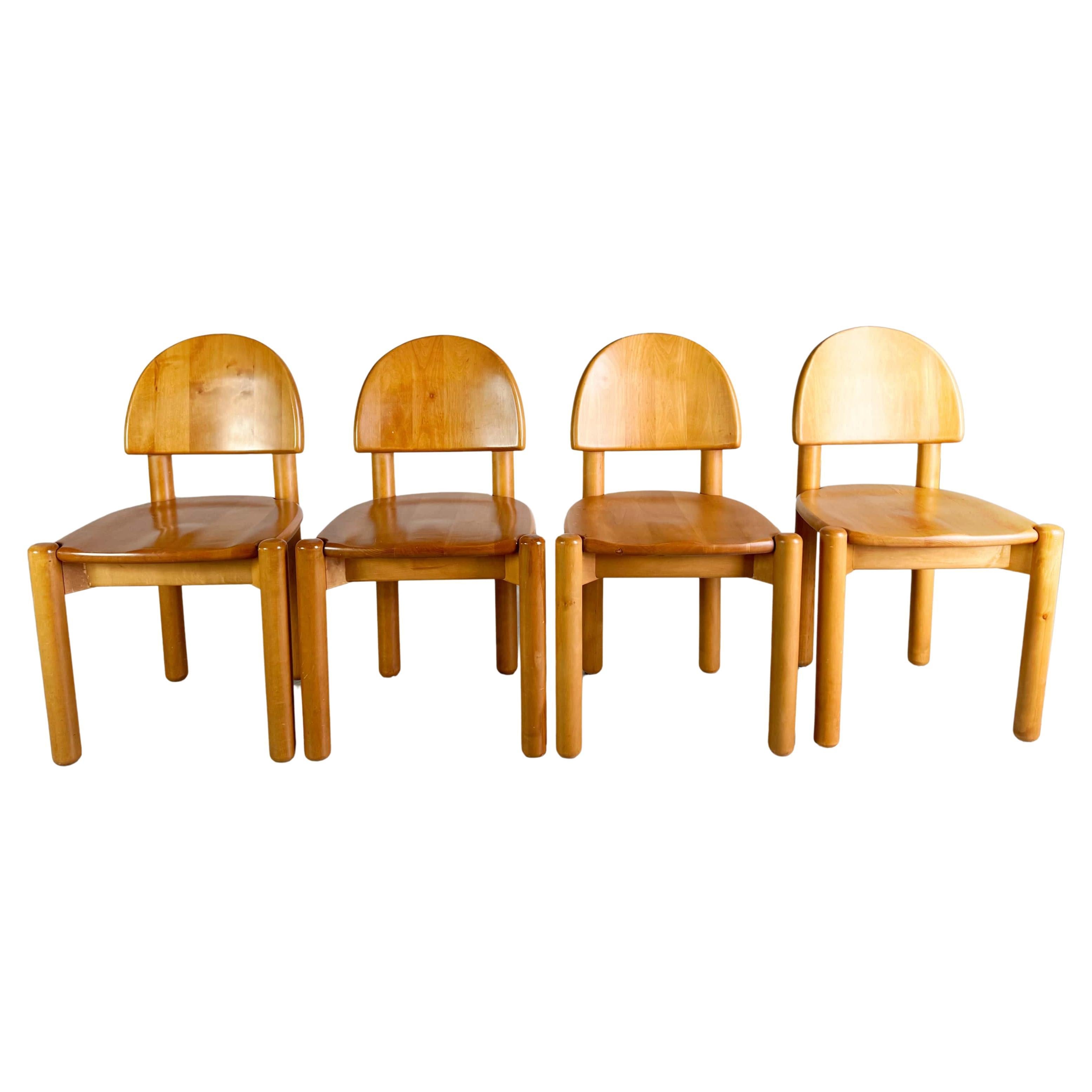 4er Set Rainer Daumiller Stühle Midcentury Stuhl Buche Vintage in vendita