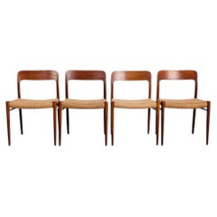 4er Set Stuhl JL Mollers Modell 75 Niels Otto Møller Teak Vintage