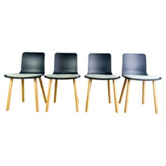 4er Set Vitra Stühle HAL Wood mit Sitzpolster Jasper Morrison Design
