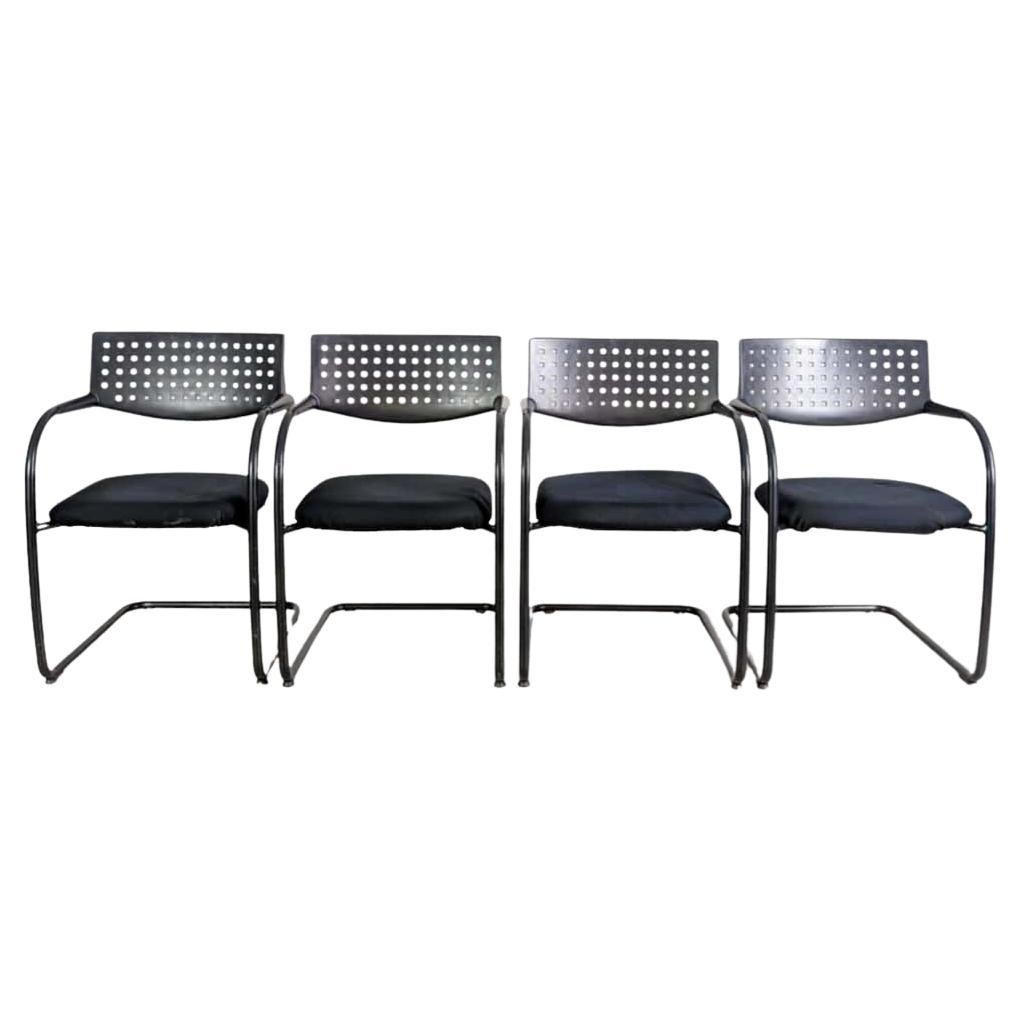 4er Set Vitra Visavis Stühle Design Freischwinger Armlehnstuhl
